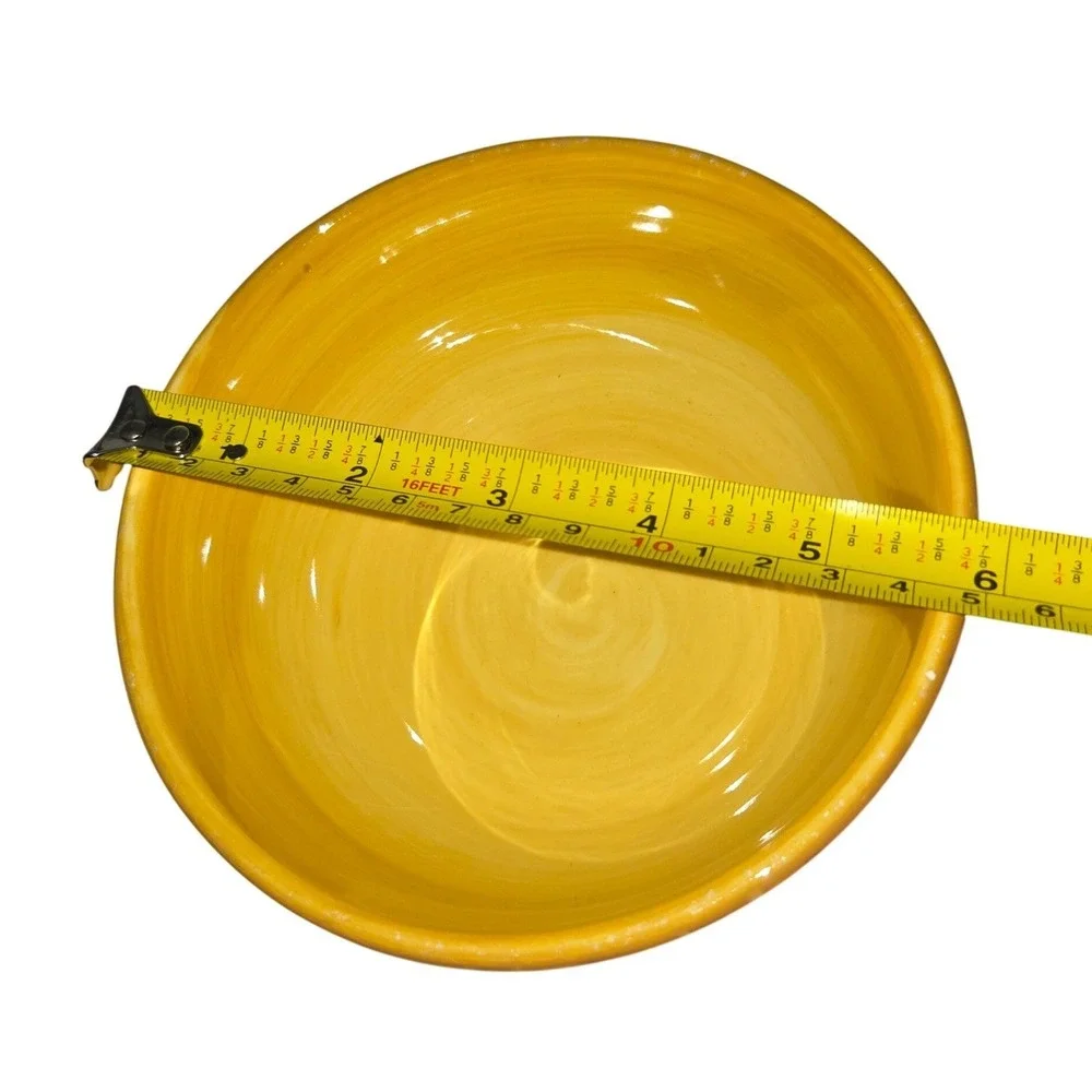 Gates Ware by Laurie Gates Yellow Pear Ceramic Hand Painted Serving Bowl 6